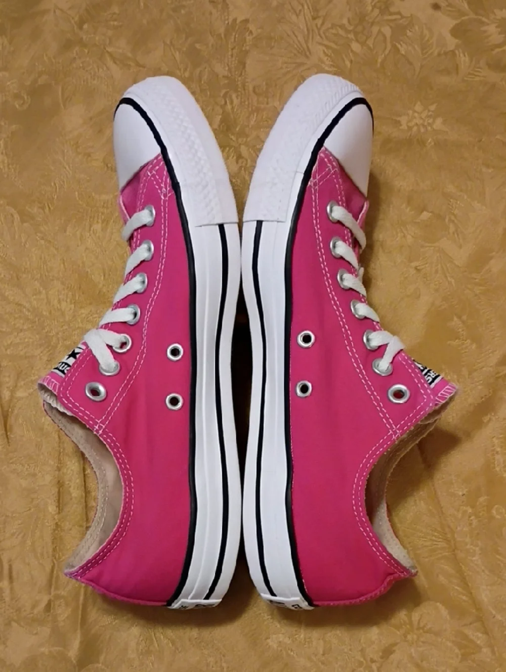 CONVERSE All Star Hot Pink Low Top Canvas Sneakers Women's 11.0 Men's 9.0 - Picture 7 of 11